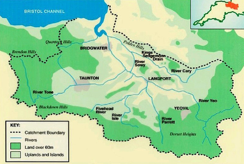 Parrett Catchment Area Map